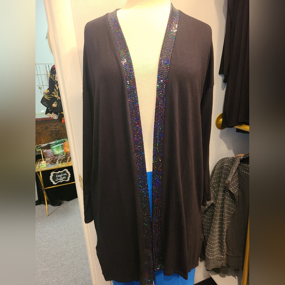 COIN lightweight sparkle trim cardigan